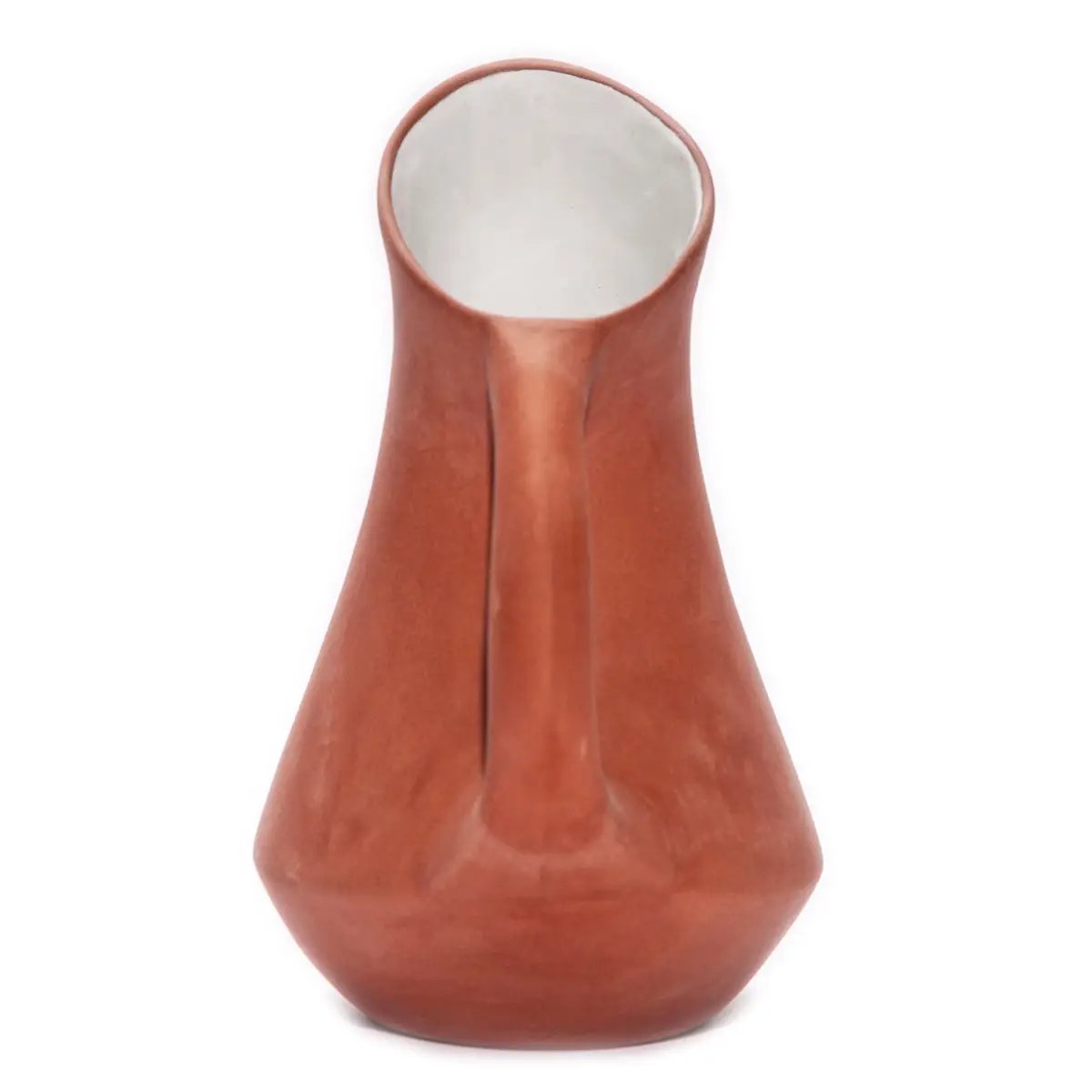 Terracotta jug, Mediterranean jug, pitcher, terracotta pitcher, terracotta and white pitcher, terracotta and white jug, terracotta jug