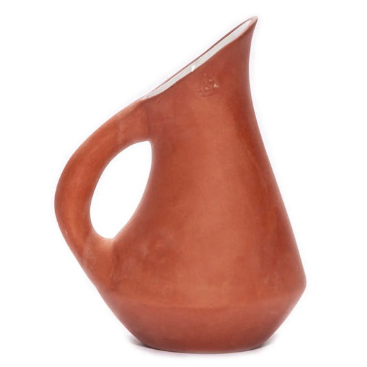 Terracotta jug, Mediterranean jug, pitcher, terracotta pitcher, terracotta and white pitcher, terracotta and white jug, terracotta jug