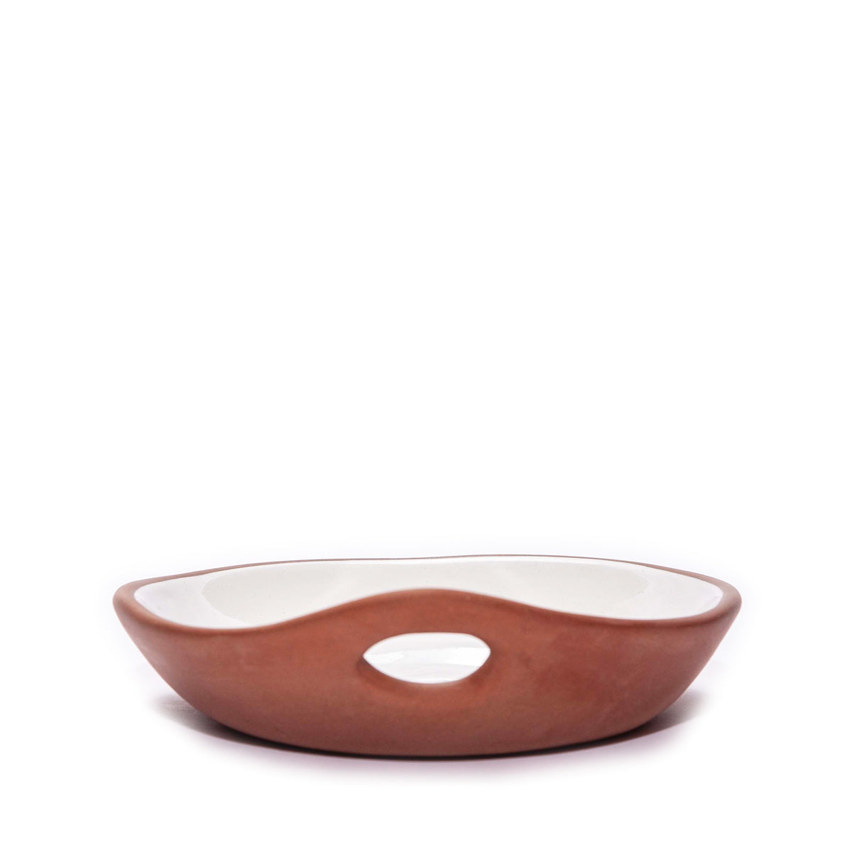 Makis Terracotta & White Glazed Ceramic Meze Small Dish