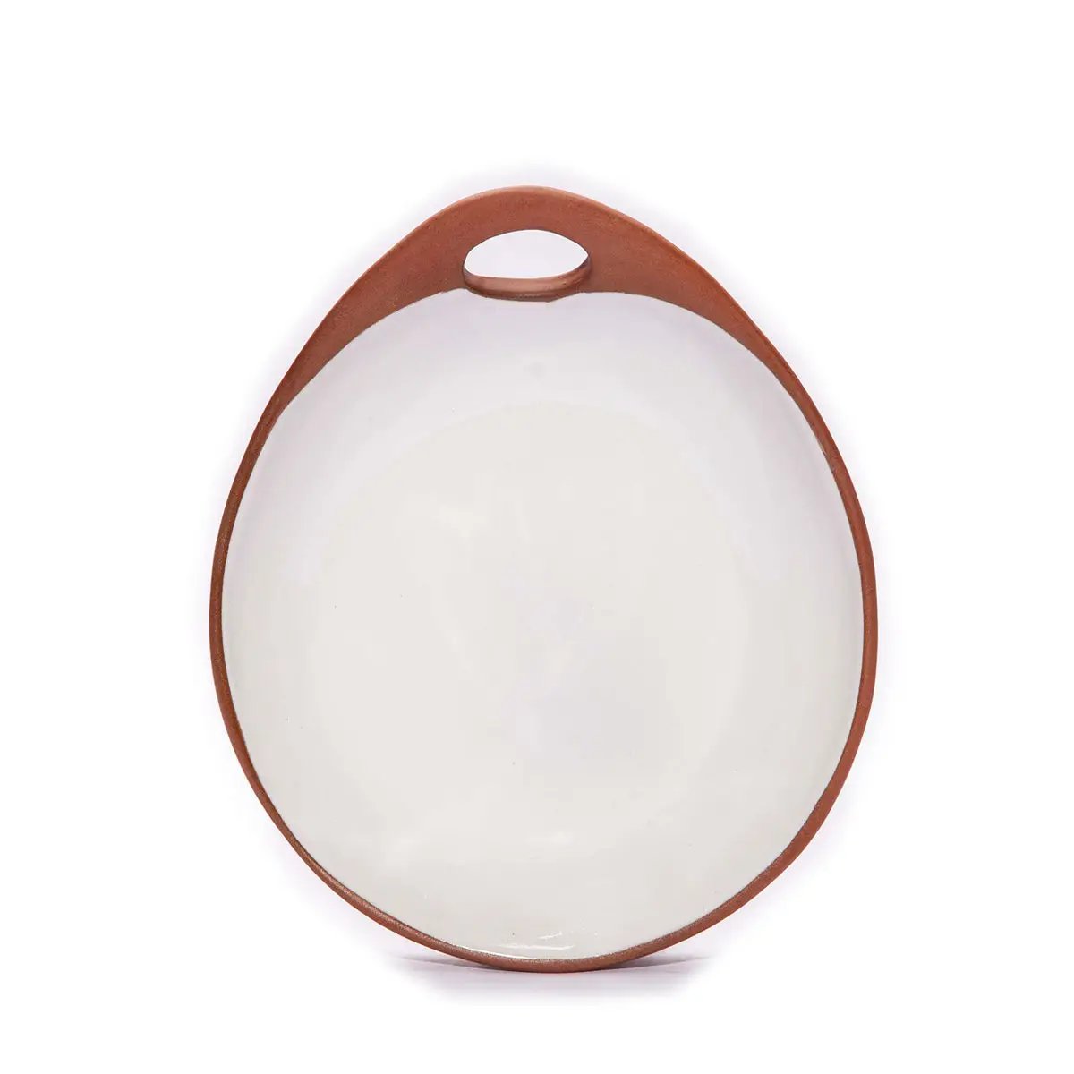 Makis Terracotta & White Glazed Ceramic Meze Small Dish