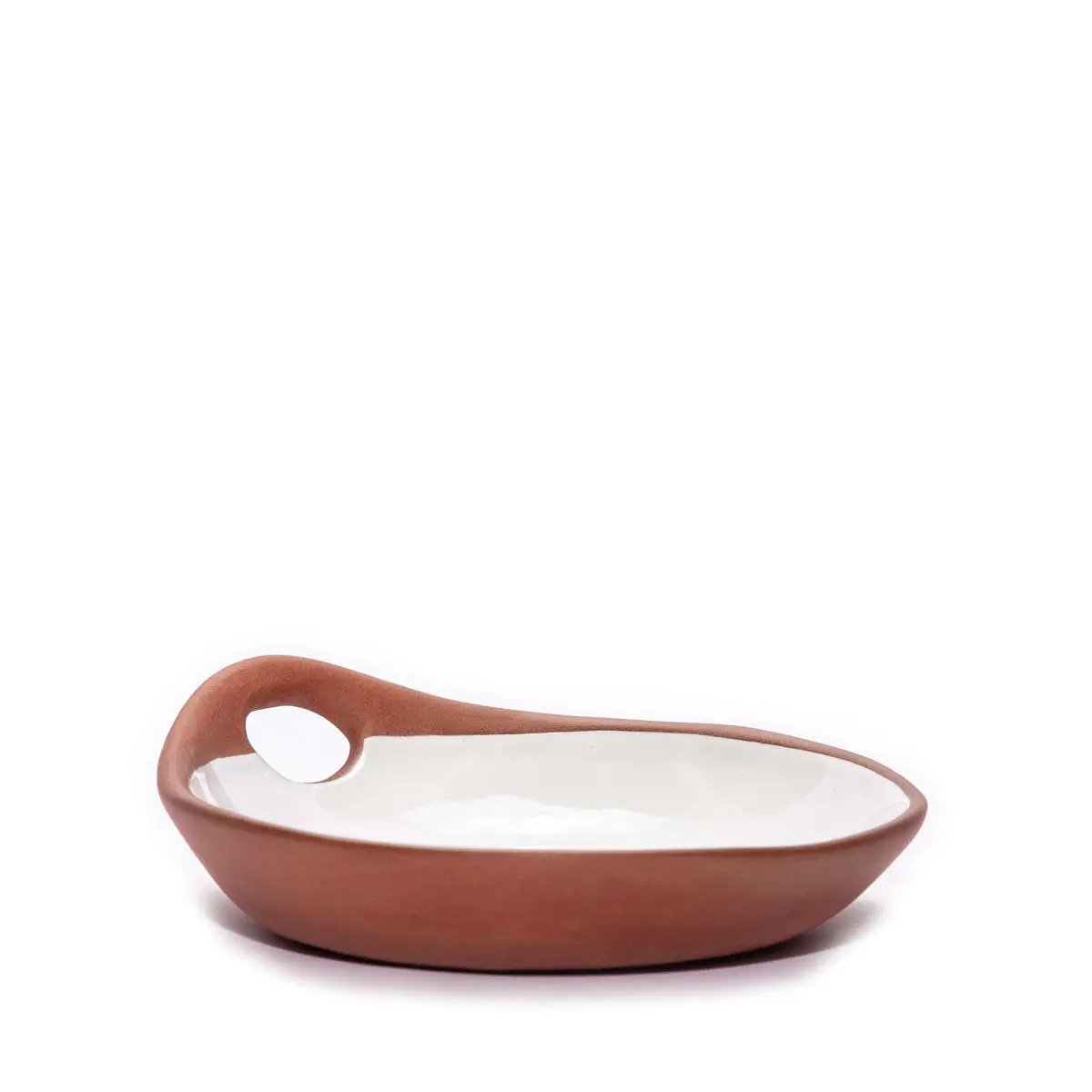 Makis Terracotta & White Glazed Ceramic Meze Small Dish