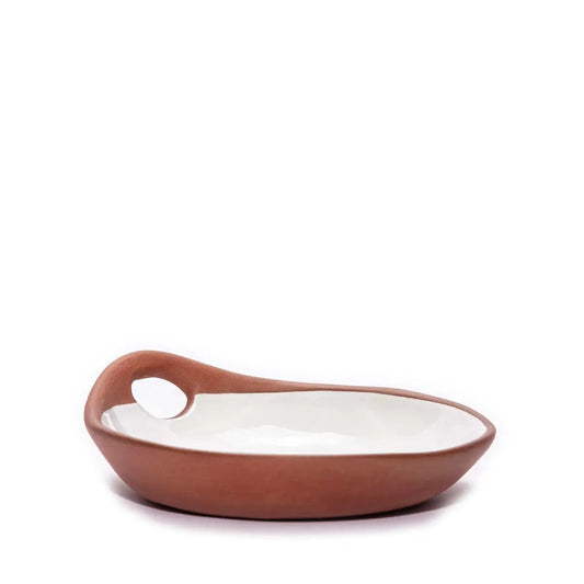 Makis Terracotta & White Glazed Ceramic Meze Small Dish