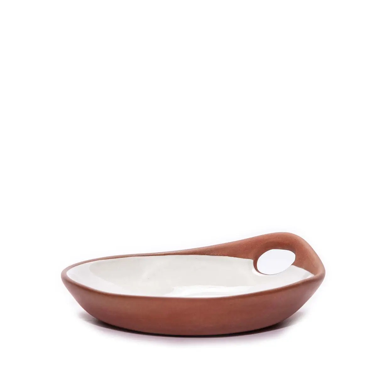 Makis Terracotta & White Glazed Ceramic Meze Small Dish