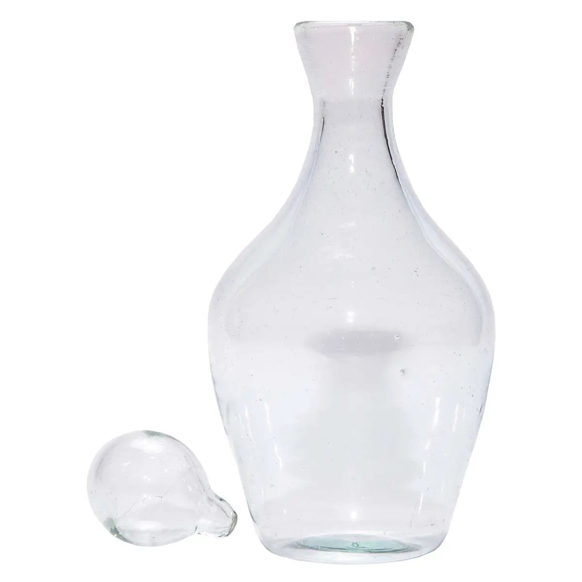glass carafe, recycled glass carafe, greek carafe, wine carafe, wine pitcher, mouthblown carafe