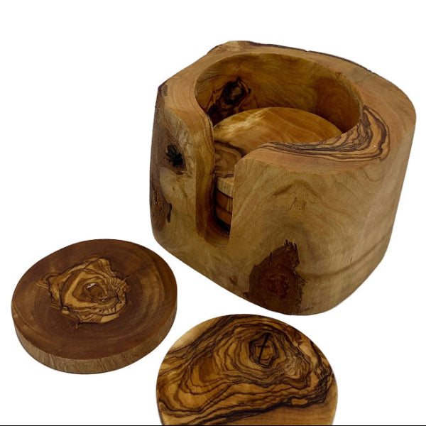 Olive wood coasters