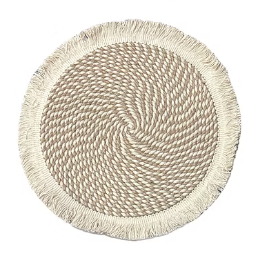 Rope Beige & White Fringe Placemat