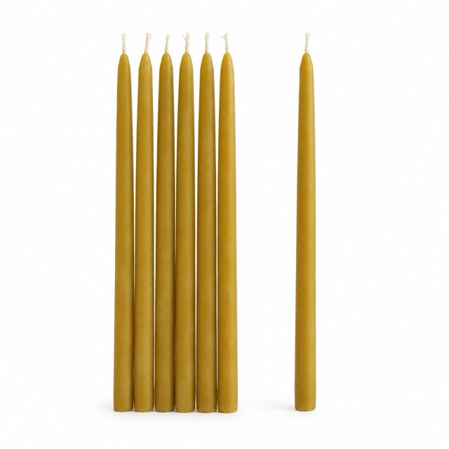 Handmade Greek Beeswax Candles - Pair of Taper Candles