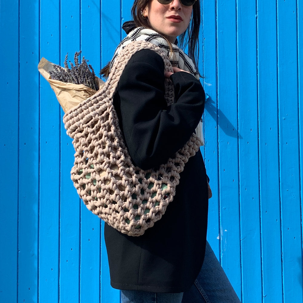 Delphi Beige Basket Bag