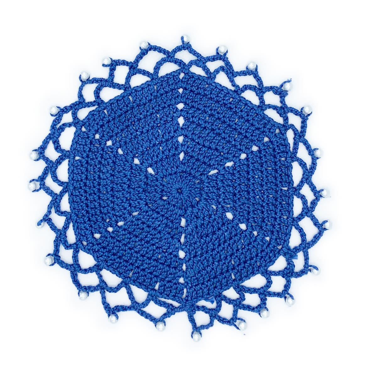 Blue Hexagon Cotton Crocheted Jug Cover