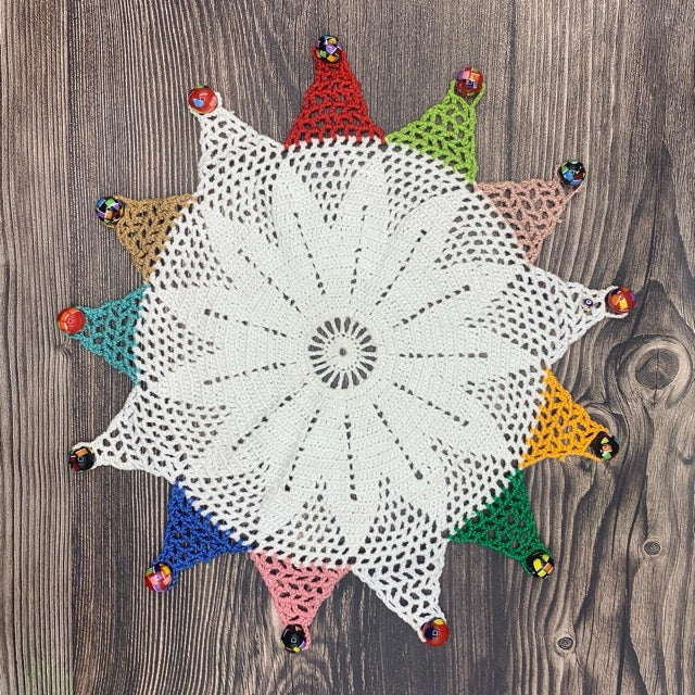 Circus Pointed Edged Cotton Crocheted Jug & Plate Cover
