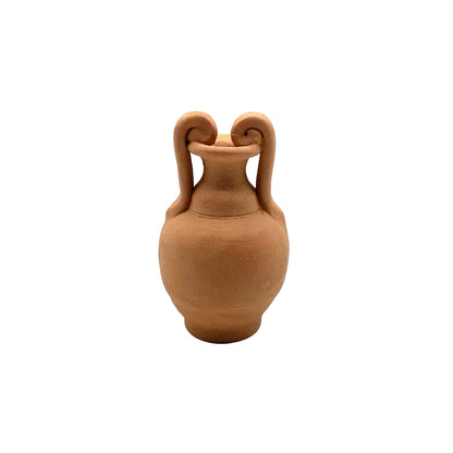 Mini Terracotta Amphora Single Stem Dried Flower Vase - High Top Handle