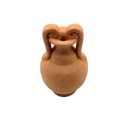 Mini Terracotta Amphora Single Stem Dried Flower Vase - High Top Handle