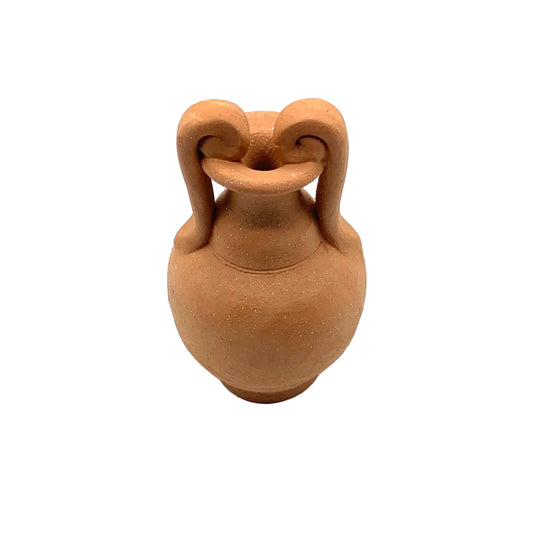 Mini Terracotta Amphora Single Stem Dried Flower Vase - High Top Handle