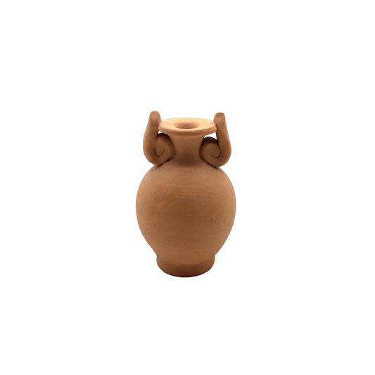 Mini Terracotta Amphora Single Stem Dried Flower Vase - Double Horn Handles