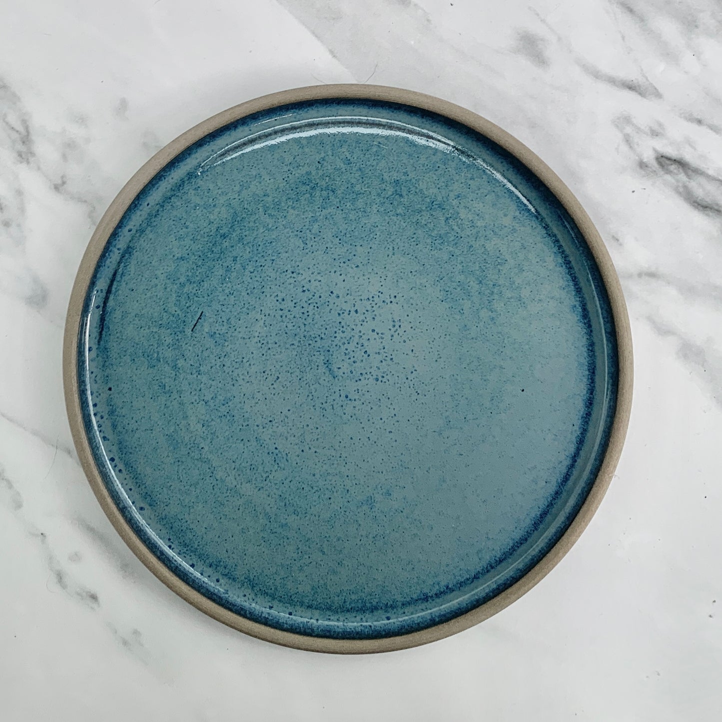 Blue ceramic handmade plate