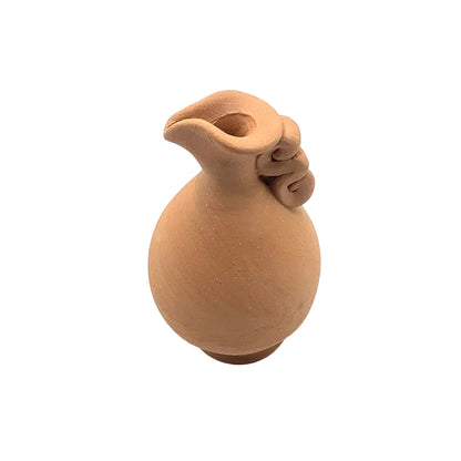 Mini Terracotta Amphora Single Stem Dried Flower Vase - Low Wave Handle