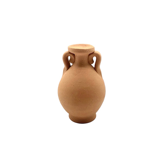 Mini Terracotta Amphora Single Stem Dried Flower Vase - Double Low Handles