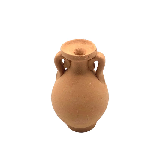 Mini Terracotta Amphora Single Stem Dried Flower Vase - Double Low Handles