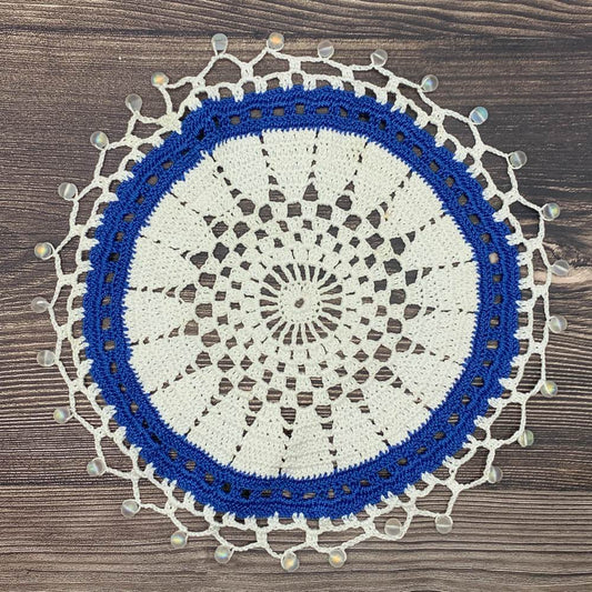 Cotton jug cover in blue and white