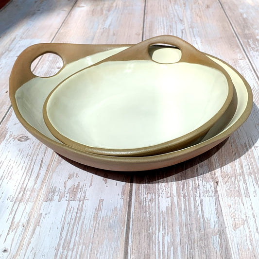 Terracotta & Pale Yellow Glaze Handmade Ceramic Makis Meze Small Dish