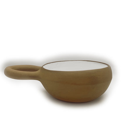 Handmade Mocha Terracotta & White Greek Soup Bowl