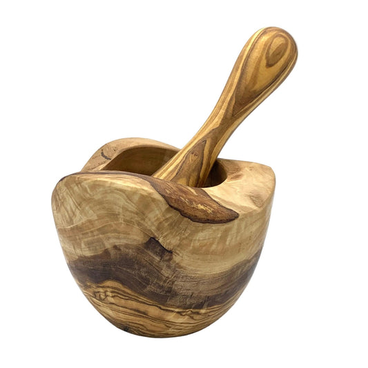 Olive Wood Natural Edge Pestle & Mortar Set