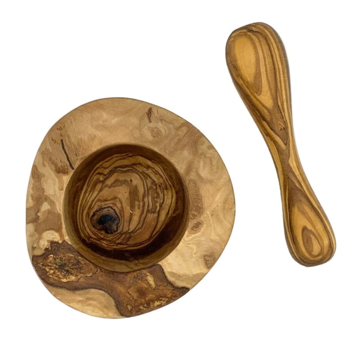 Olive Wood Natural Edge Pestle & Mortar Set