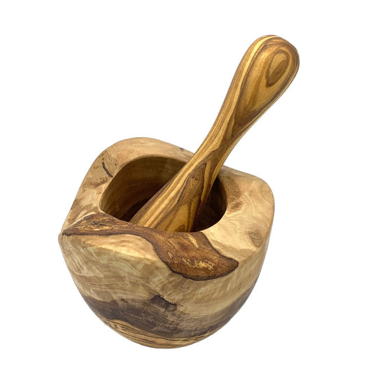 Olive Wood Natural Edge Pestle & Mortar Set