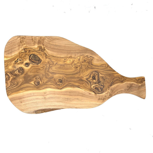 Olive Wood Rustic Irregular Chopping & Serving Board With Handle