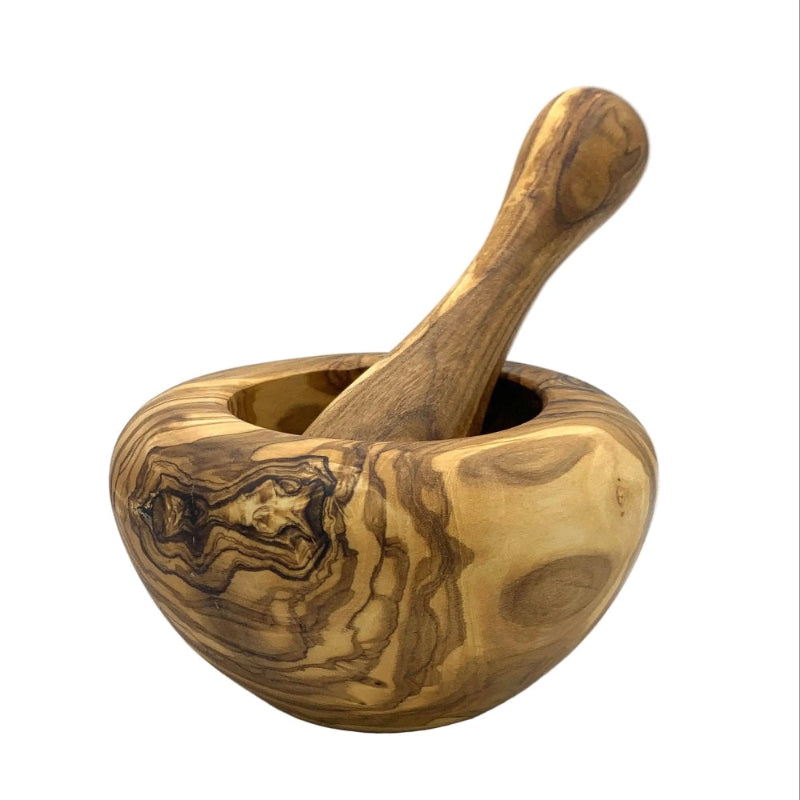 Olive Wood Smooth Pestle & Mortar Set
