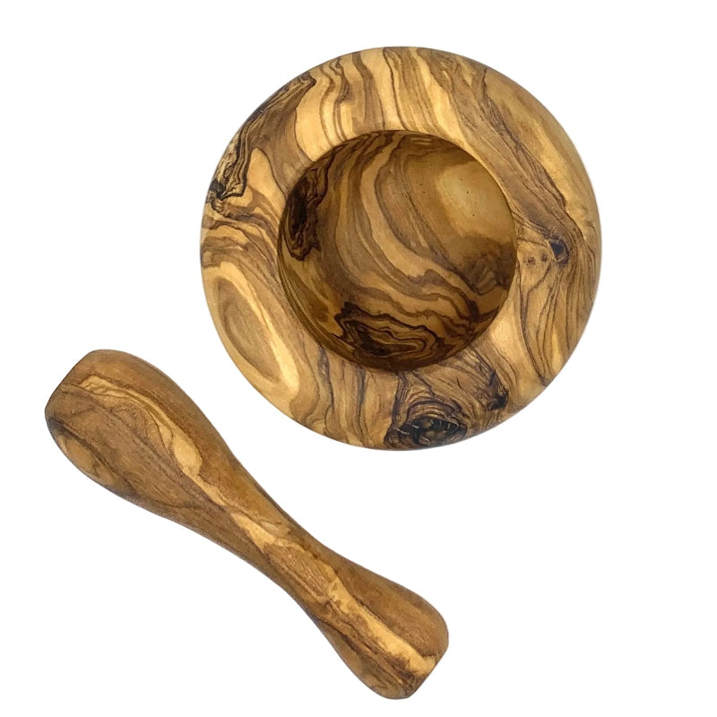 Olive Wood Smooth Pestle & Mortar Set