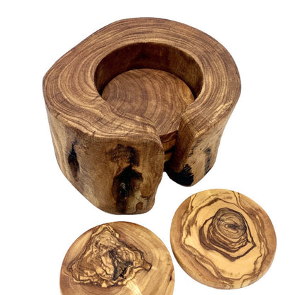 Olive wood coasters handmade