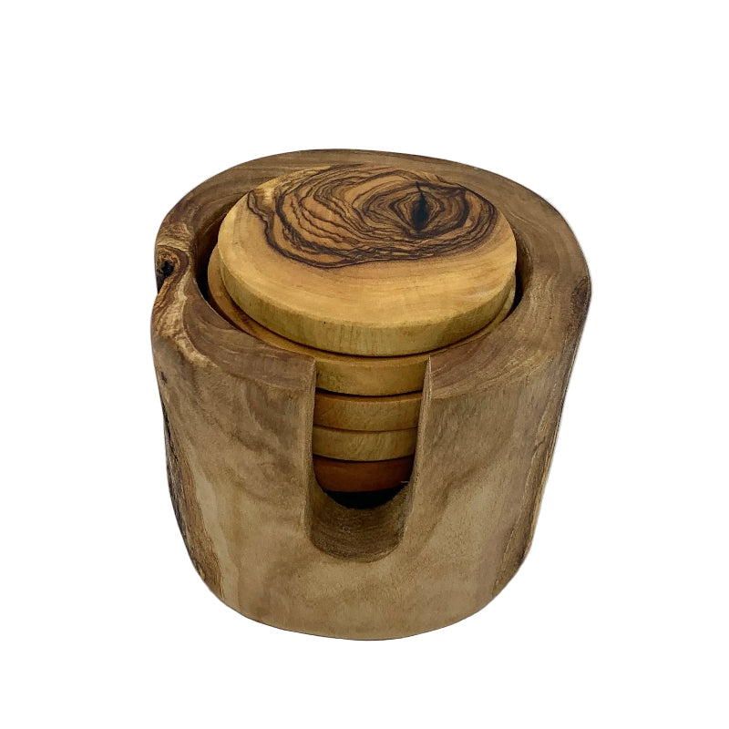 Olive wood coasters