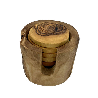 Olive wood coasters