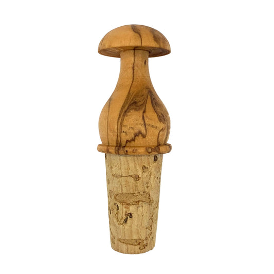 Olive wood cork bottle stopper