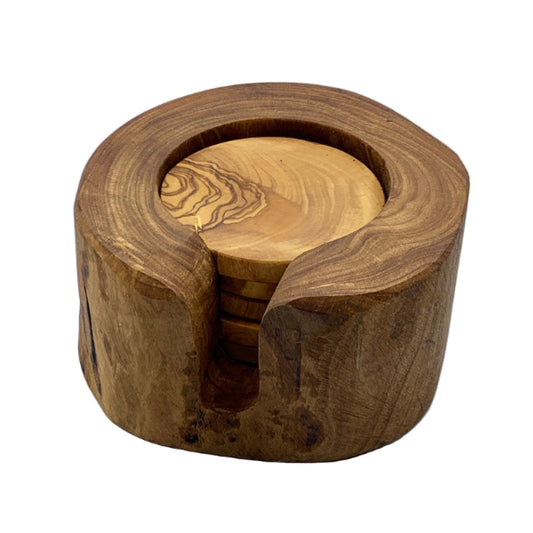 Rustic Handmade Olive Wood Coasters