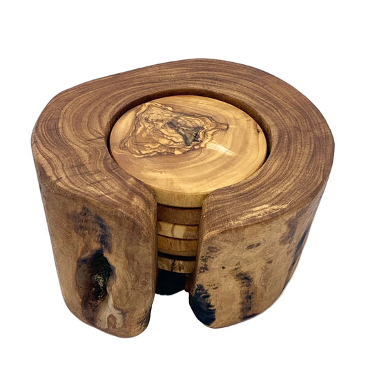 Rustic olive wood coasters 