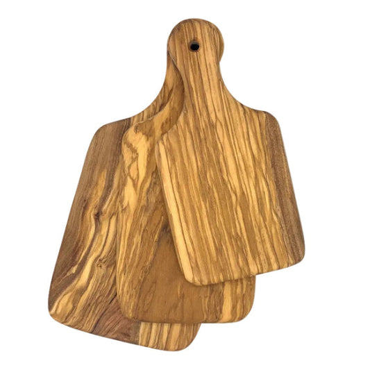 Set of 3 Olive Wood Paddle Serving & Chopping Boards