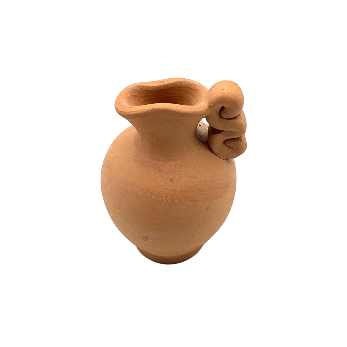 Mini Terracotta Amphora Single Stem Dried Flower Vase - Single Wave Handle