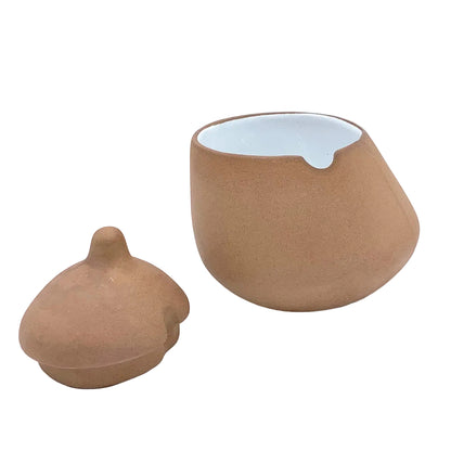 Makis Terracotta & White Handmade Ceramic Sugar Bowl