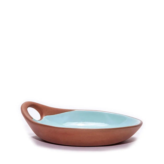 Terracotta & Blue Glazed Ceramic Meze Small Dish