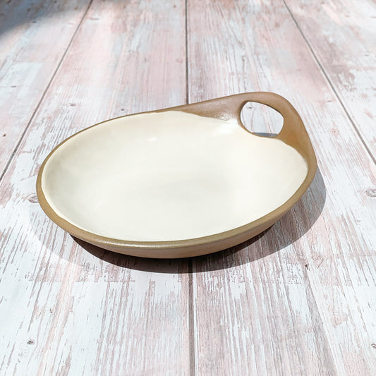 Terracotta & Pale Caramel Glaze Handmade Ceramic Makis Meze Small Dish