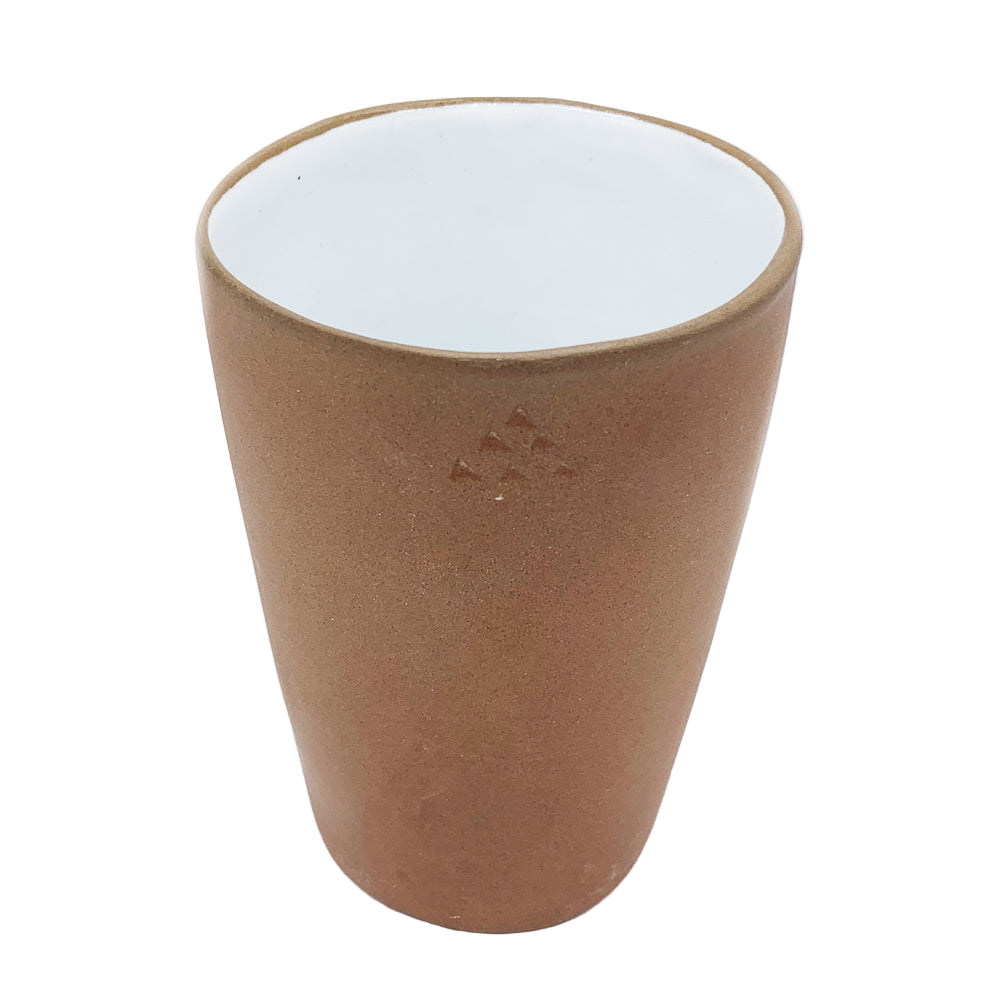 Terracotta & White Glaze Handmade Ceramic Tumbler