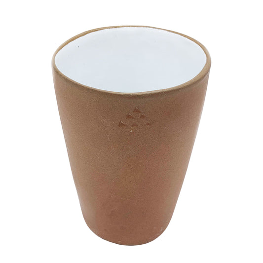 Terracotta & White Glaze Handmade Ceramic Tumbler