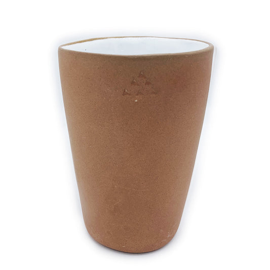 Terracotta & White Glaze Handmade Ceramic Tumbler