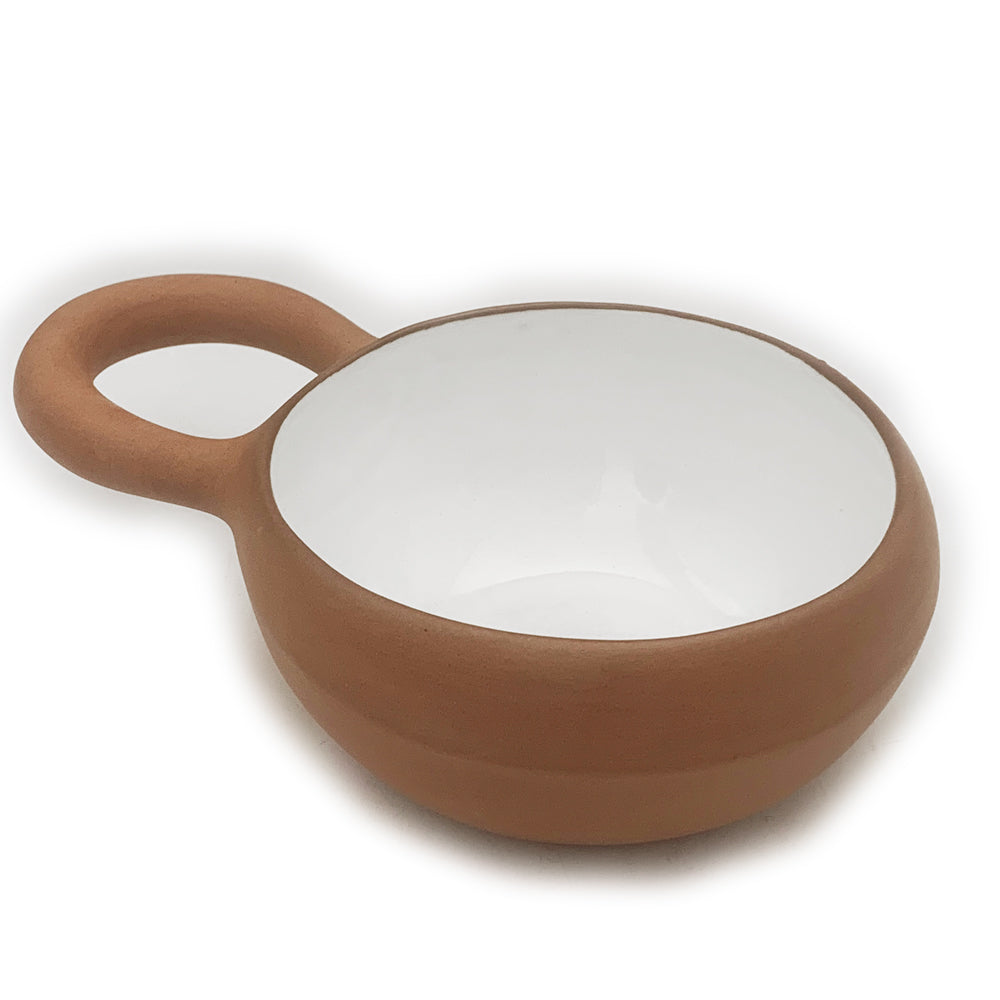 Handmade Terracotta & White Greek Soup Bowl