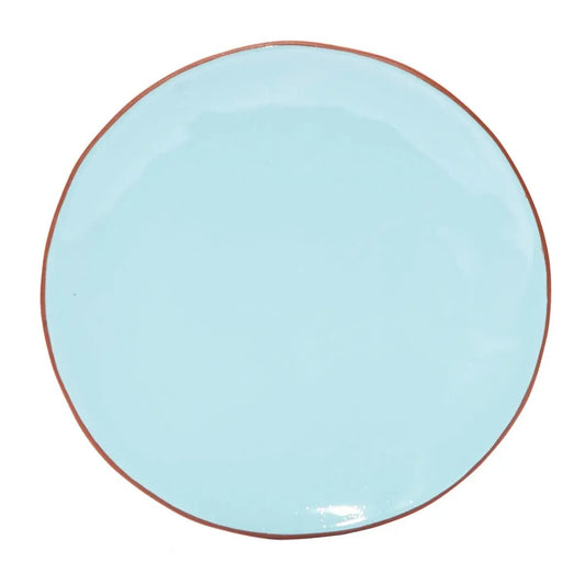 Niso Terracotta & Blue Glazed Ceramic Dinner Plate