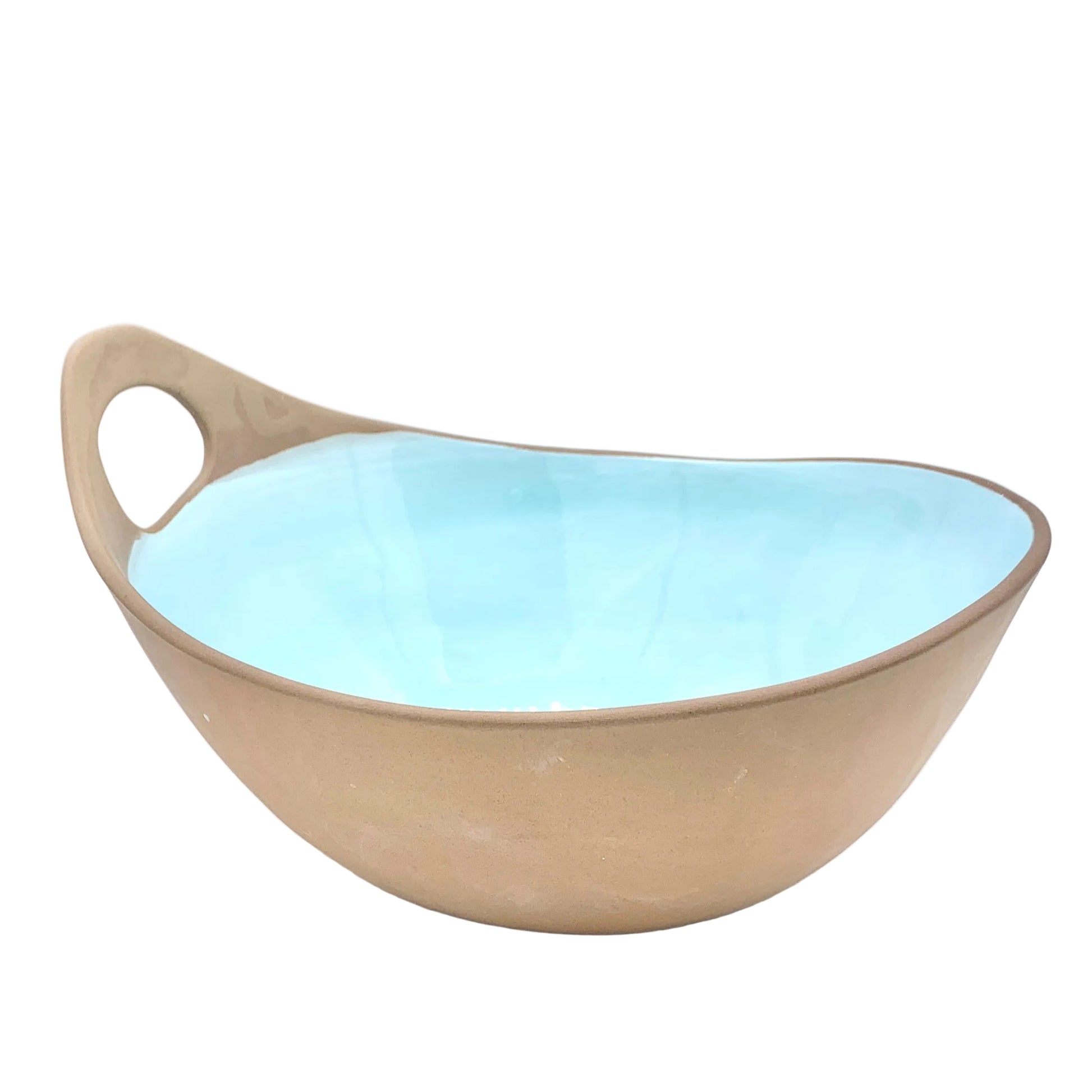 Terracotta & Blue Large Boat Salad Bowl
