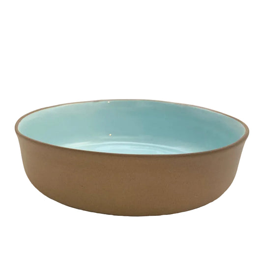 Terracotta Blue Handmade Salad Bowl
