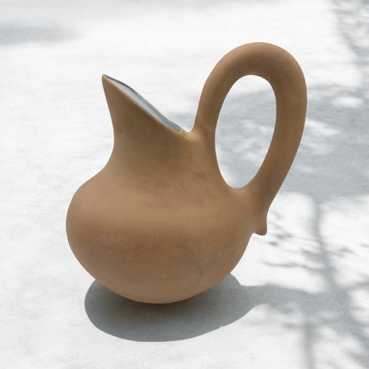 Idor Terracotta & White Glaze Handmade Ceramic Jug